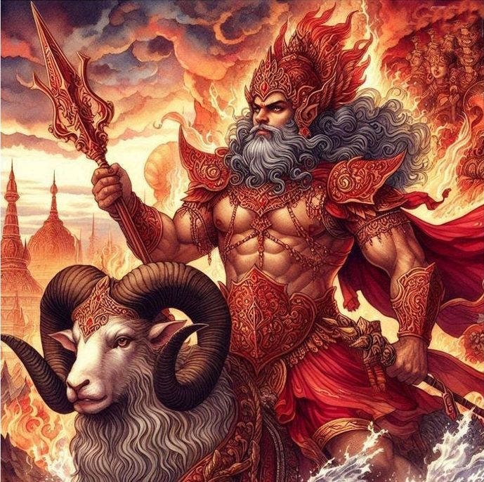 Грозный управитель Марса восседает на баране