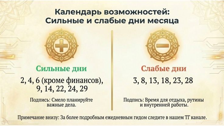 Сильные и слабые даты декабря