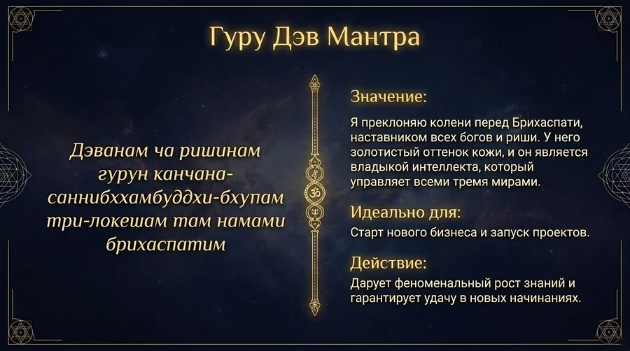 гуру дев мантра юпитеру