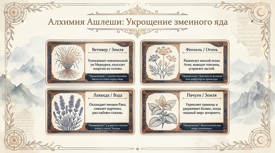 Ароматерапия сдерживание змеиного яда Ашлеши